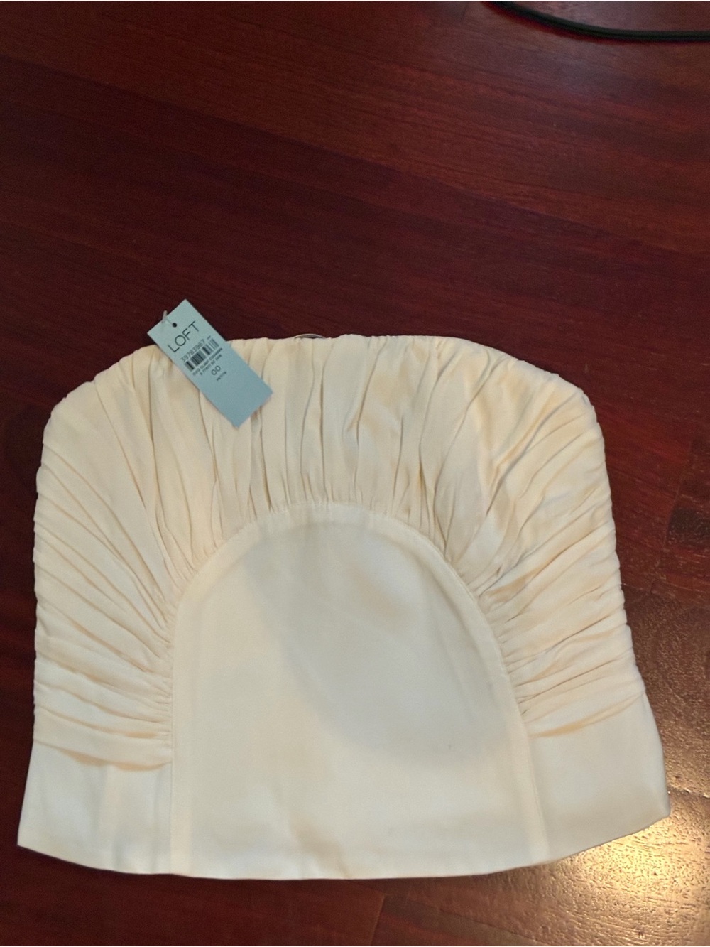 LOFT Cream Strapless Ruffle Bustier Top